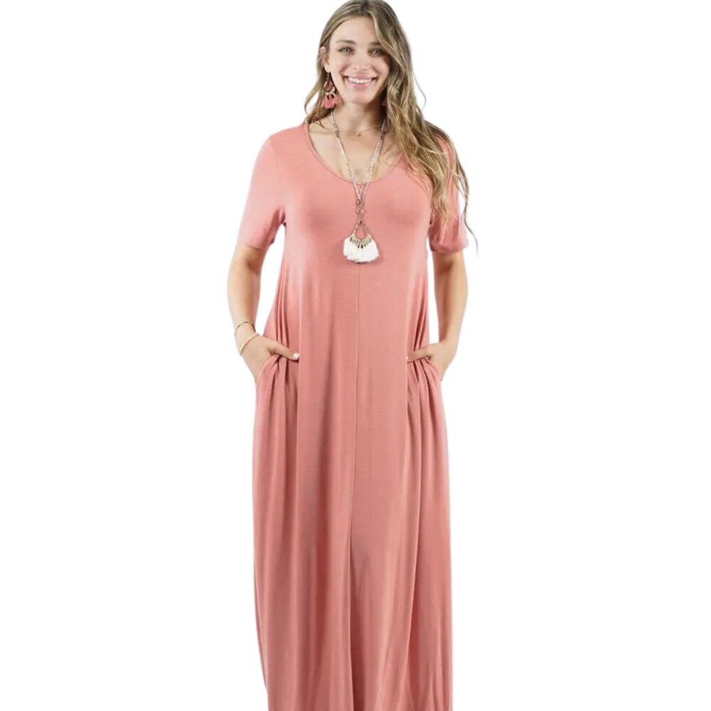AshRose Plus Size Maxi Dress with Side Pockets